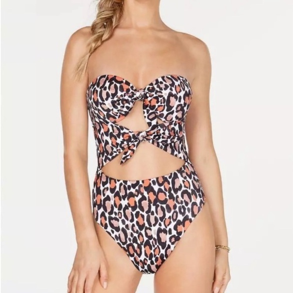 NWT BAR lll Multicolor Wild Tie Front One Piece Swimsuit
